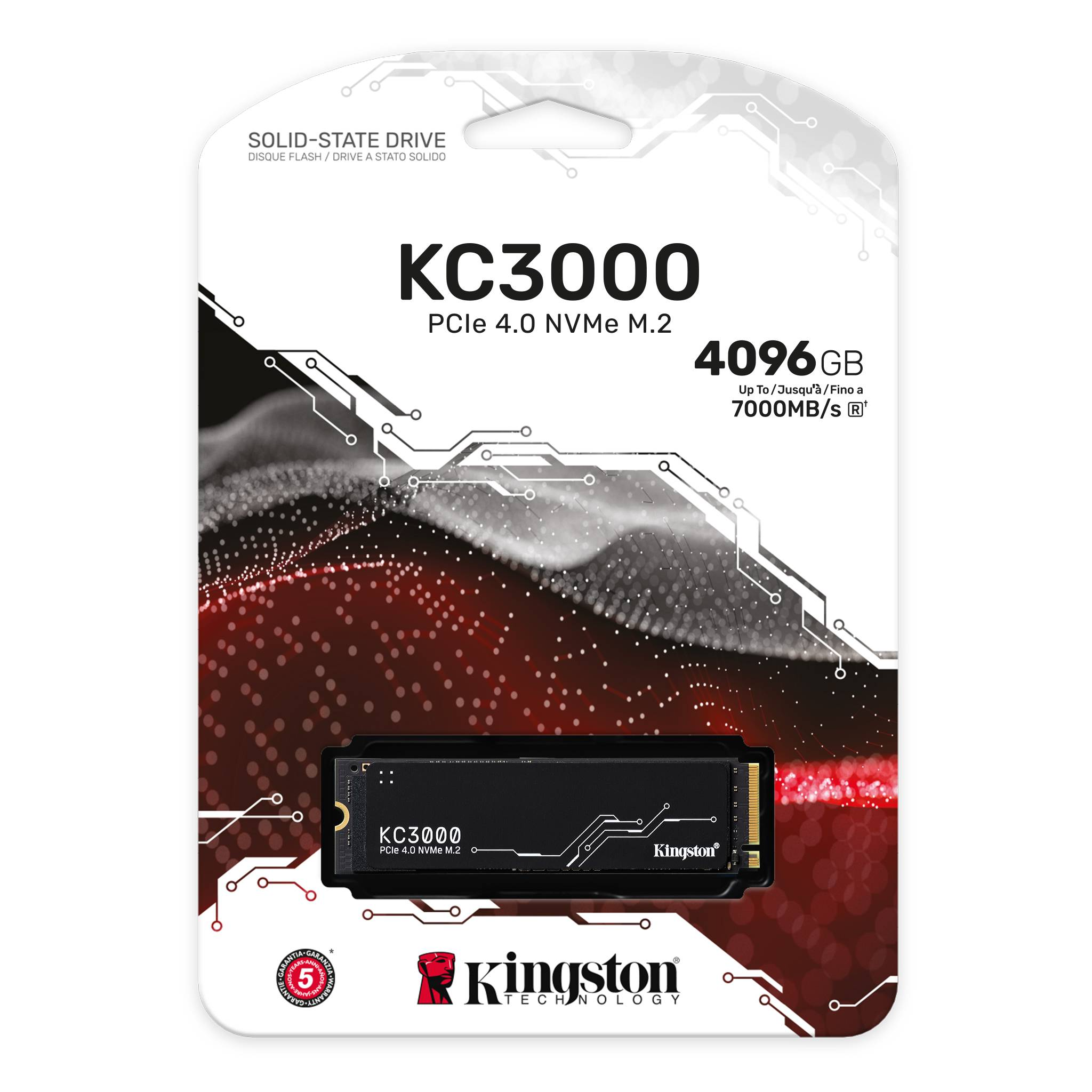 Kingston KC3000 4TB / 4096GB PCIe 4.0 NVMe M.2 SSD up to 7,000MB Kingston KC3000 4TB / 4096GB PCIe 4.0 NVMe M.2 SSD up to 7,000MB